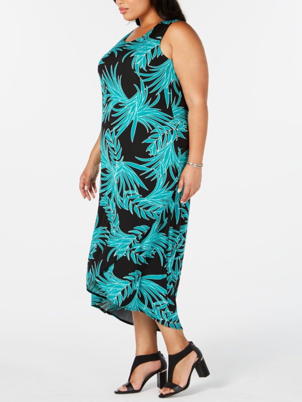 Alfani Womens Plus Size Printed Tulip Hem Dress